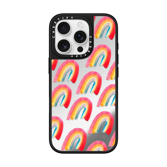 CASETiFY iPhone 16 Pro Case Silver on Black ミラーケース MagSafe対応 Floral,Geometric Floral,Geometric RAINBOWS by samantha hahn Father's Day CASETiFY iPhone 16 Pro Case Silver on Black ミラーケース MagSafe対応 Floral,Geometric Floral,Geometric RAINBOWS by samantha hahn Father's Day