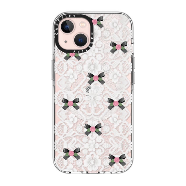 CASETiFY iPhone 13 ケース クリア クリア ケース MagSafe対応 Floral Bow Sweetie darlenealbert