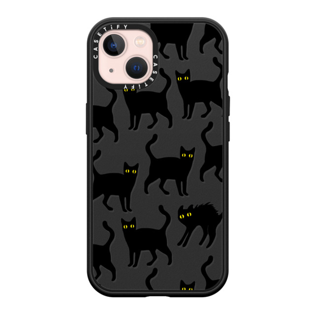 CASETiFY iPhone 13 ケース マットブラック インパクトケース MagSafe対応 Black Cats darlenealbert