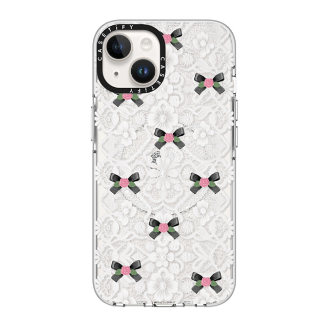 CASETiFY iPhone 14 ケース クリア クリア ケース MagSafe対応 Floral Bow Sweetie darlenealbert