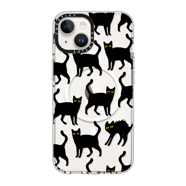 CASETiFY iPhone 14 ケース クリア クリア ケース MagSafe対応 Black Cats darlenealbert