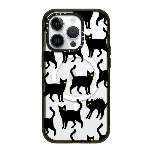 CASETiFY iPhone 14 Pro ケース ブラック インパクトケース MagSafe対応 Black Cats darlenealbert