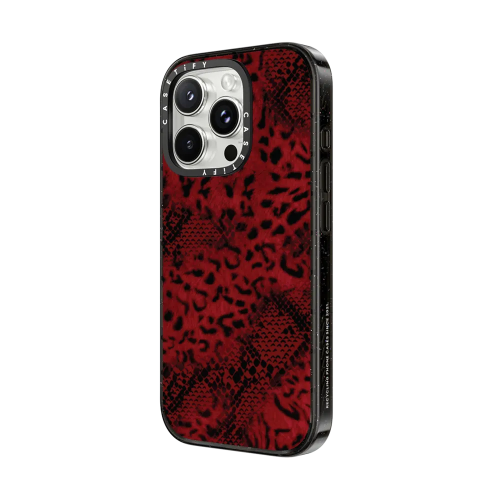 Impact iPhone 16 Pro Max Case - Dark Red Leopard