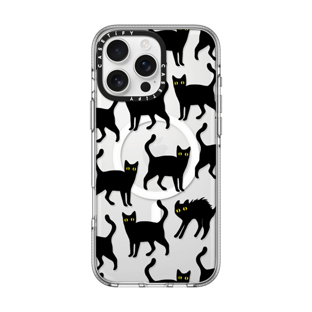 CASETiFY iPhone 16 Pro Max ケース クリア クリア ケース MagSafe対応 Black Cats darlenealbert