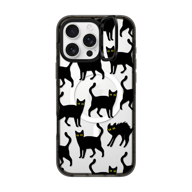 CASETiFY iPhone 16 Pro Max ケース ブラック インパクトリングスタンドケース MagSafe対応 Black Cats darlenealbert