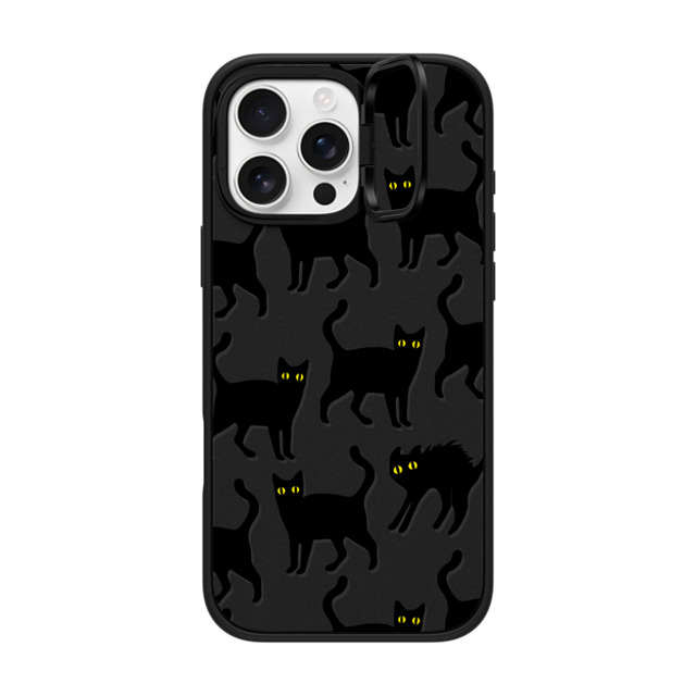 CASETiFY iPhone 16 Pro Max ケース マットブラック インパクトリングスタンドケース MagSafe対応 Black Cats darlenealbert