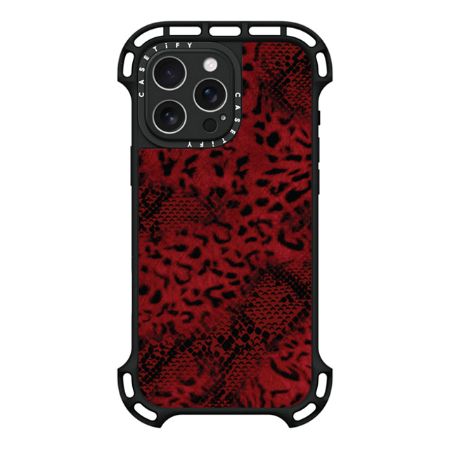 CASETiFY iPhone 16 Pro Max ケース ブラック ウルトラ バウンスケース MagSafe対応 Leopard Dark Red Leopard