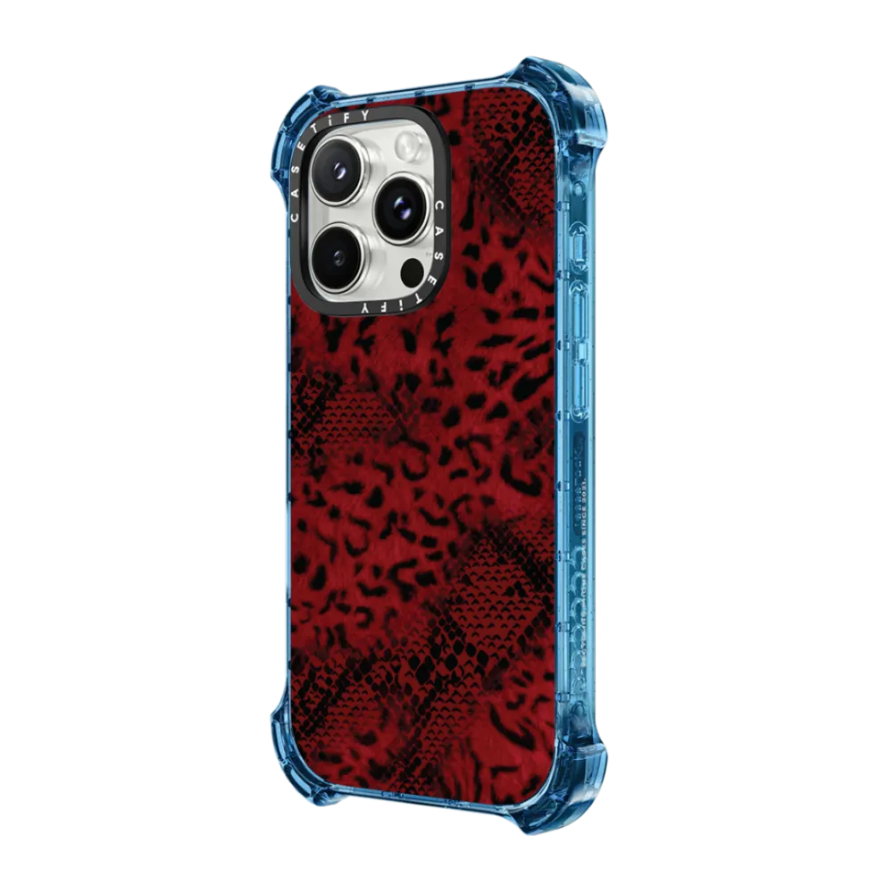 Bounce iPhone 16 Pro Max Case MagSafe Compatible - Dark Red Leopard