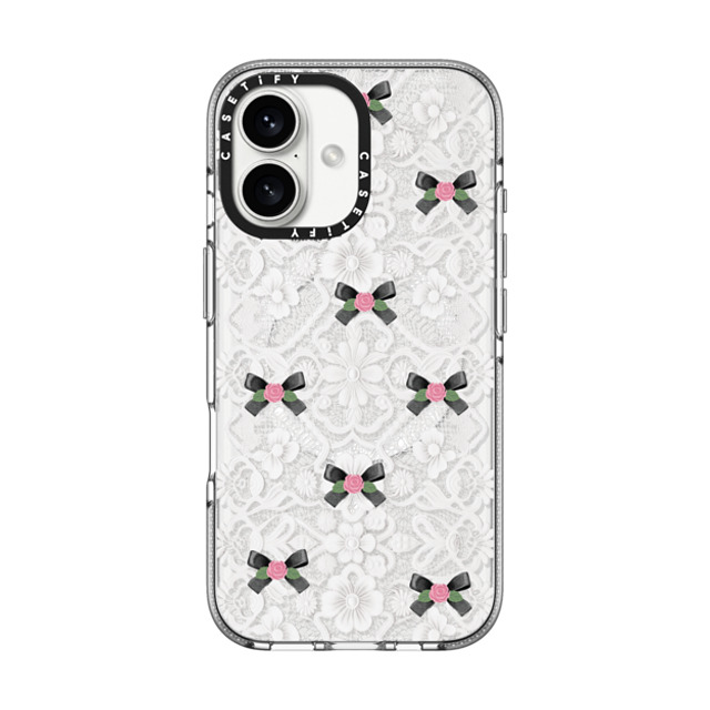 CASETiFY iPhone 16 ケース クリア クリア ケース MagSafe対応 Ribbon Floral Bow Sweetie