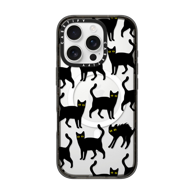 CASETiFY iPhone 16 Pro ケース ブラック インパクトケース MagSafe対応 Black Cats darlenealbert