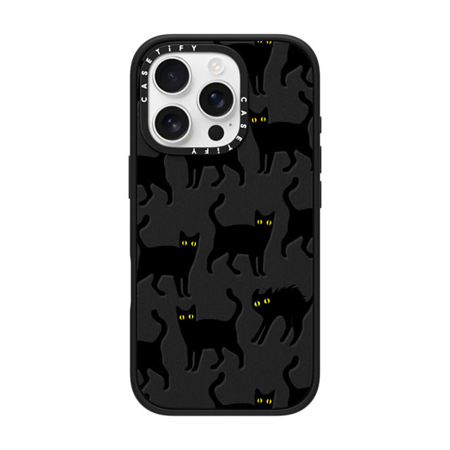 CASETiFY iPhone 16 Pro ケース マットブラック インパクトケース Black Cats darlenealbert