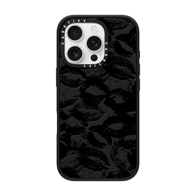 CASETiFY iPhone 16 Pro ケース マットブラック インパクトケース MagSafe対応 Kiss of Death darlenealbert