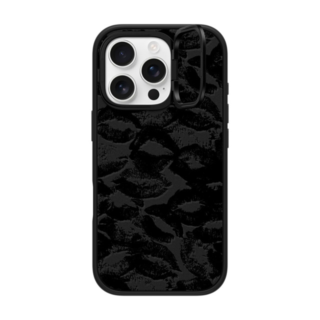 CASETiFY iPhone 16 Pro ケース マットブラック インパクトリングスタンドケース MagSafe対応 Kiss of Death darlenealbert