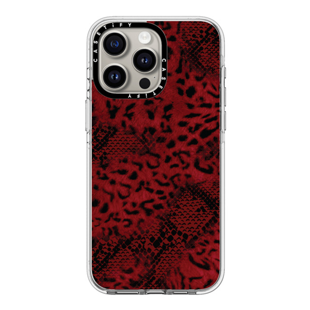 CASETiFY iPhone 15 Pro Max ケース クリア クリア ケース MagSafe対応 Leopard Dark Red Leopard