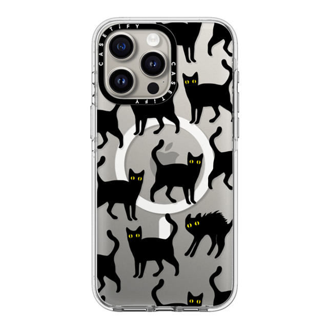 CASETiFY iPhone 15 Pro Max ケース クリア クリア ケース MagSafe対応 Black Cats darlenealbert