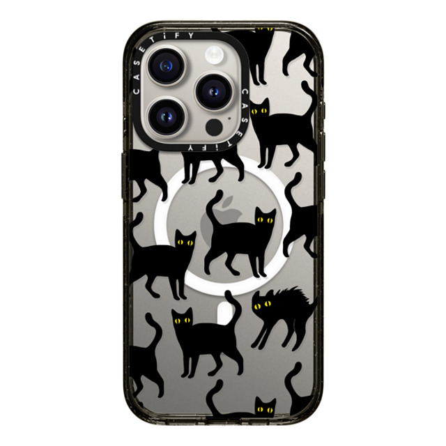 CASETiFY iPhone 15 Pro ケース ブラック インパクトケース MagSafe対応 Black Cats darlenealbert