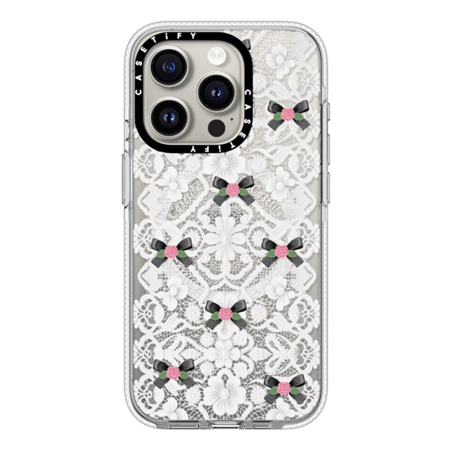 CASETiFY iPhone 15 Pro ケース クリア クリア ケース MagSafe対応 Floral Bow Sweetie darlenealbert