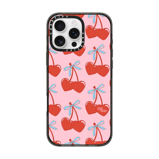 Sofe Store x CASETiFY iPhone 16 Pro Max Case Black Impact Case Love Hearts Cherries Sofe Store x CASETiFY iPhone 16 Pro Max Case Black Impact Case Love Hearts Cherries