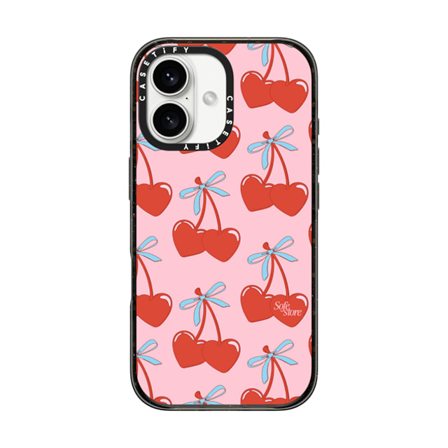 Sofe Store x CASETiFY iPhone 16 Case Black Impact Case Love Hearts Cherries Sofe Store x CASETiFY iPhone 16 Case Black Impact Case Love Hearts Cherries
