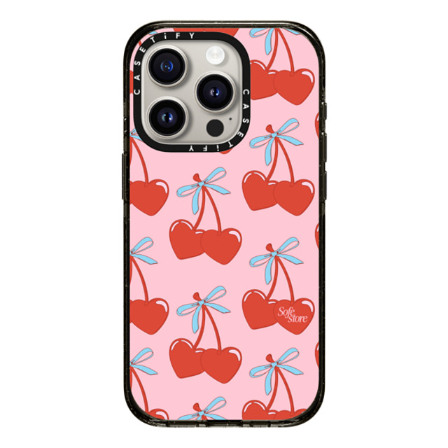 Sofe Store x CASETiFY iPhone 15 Pro Case Black Impact Case MagSafe Compatible Love Hearts Cherries Sofe Store x CASETiFY iPhone 15 Pro Case Black Impact Case MagSafe Compatible Love Hearts Cherries