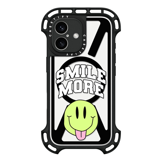 Sofe Store x CASETiFY iPhone 16 Case Quote,Pattern Black ウルトラ バウンスケース MagSafe対応 Smile More by SOFE Store Back to School Sofe Store x CASETiFY iPhone 16 Case Quote,Pattern Black ウルトラ バウンスケース MagSafe対応 Smile More by SOFE Store Back to School