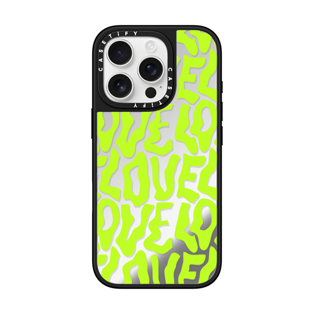 Sofe Store x CASETiFY iPhone 16 Pro ケース Pattern,Love Silver on Black ミラーケース MagSafe対応 Neon Love by SOFE Store Father's Day Sofe Store x CASETiFY iPhone 16 Pro ケース Pattern,Love Silver on Black ミラーケース MagSafe対応 Neon Love by SOFE Store Father's Day