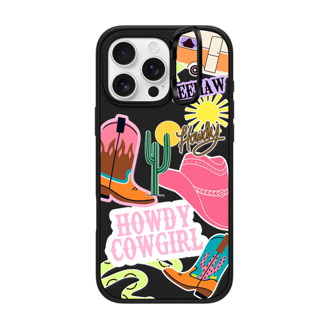 Sofe Store x CASETiFY iPhone 16 Pro Max ケース マットブラック インパクトリングスタンドケース MagSafe対応 Howdy Cowgirl