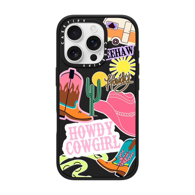 Sofe Store x CASETiFY iPhone 16 Pro ケース マットブラック インパクトケース MagSafe対応 Howdy Cowgirl