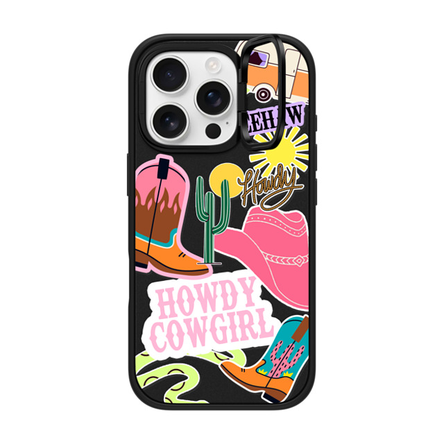 Sofe Store x CASETiFY iPhone 16 Pro ケース マットブラック インパクトリングスタンドケース MagSafe対応 Howdy Cowgirl