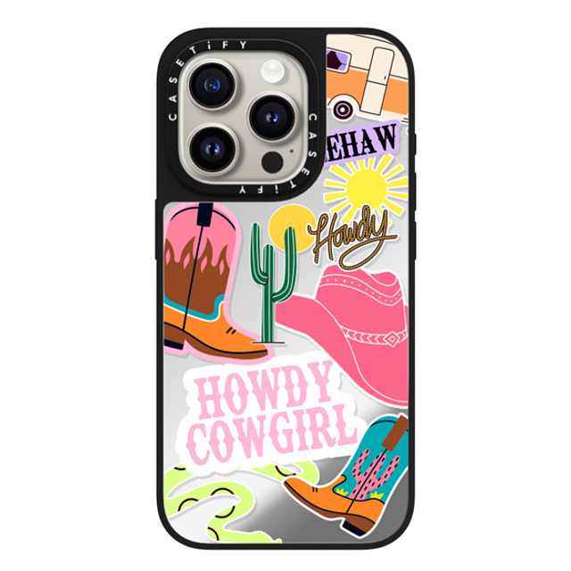 Sofe Store x CASETiFY iPhone 15 Pro Case Silver on Black ミラーケース MagSafe対応 Howdy Cowgirl Sofe Store x CASETiFY iPhone 15 Pro Case Silver on Black ミラーケース MagSafe対応 Howdy Cowgirl