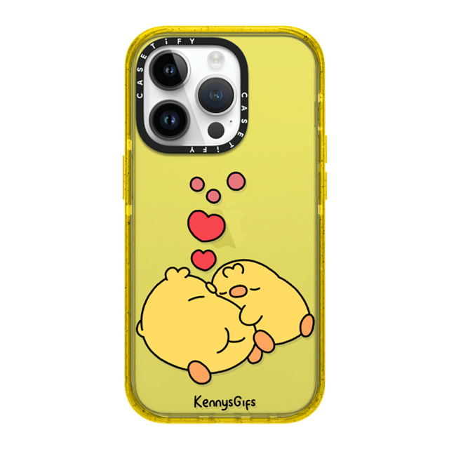 KennysGifs x CASETiFY iPhone 14 Pro ケース イエロー インパクトケース Cuddles