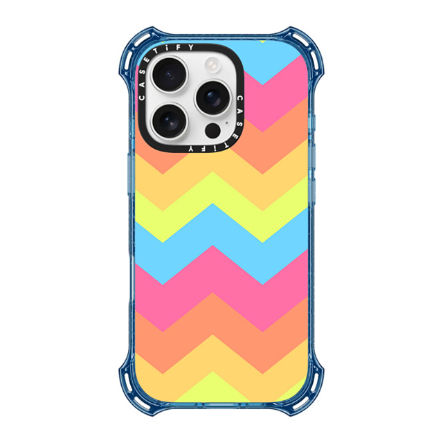 CASETiFY iPhone 16 Pro ケース ベイビーブルー バウンスケース Rainbow Chevron christy leigh