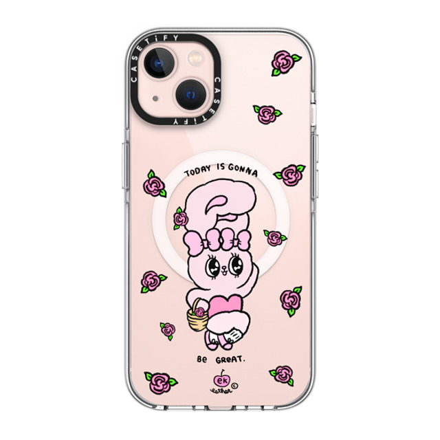 Esther Bunny x CASETiFY iPhone 13 ケース クリア クリア ケース MagSafe対応 Today is Gonna be Great