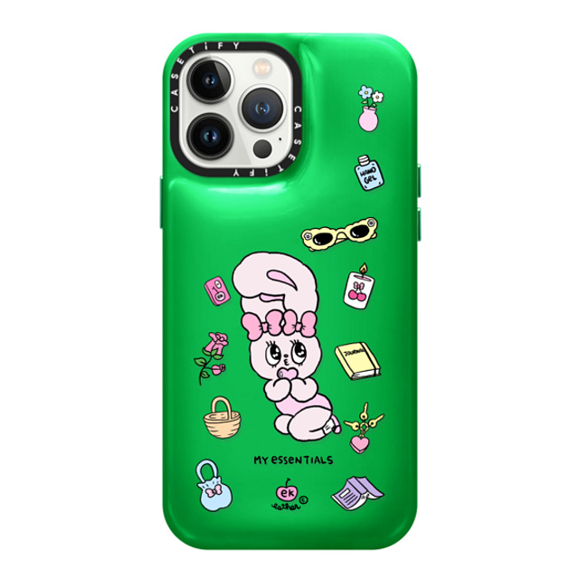 Esther Bunny x CASETiFY iPhone 13 Pro Max ケース ケリー グリーン ピローケース My Essentials