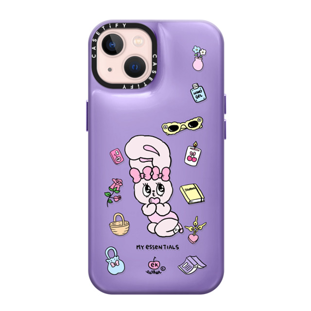 Esther Bunny x CASETiFY iPhone 13 ケース バイオレット パープル ピローケース My Essentials