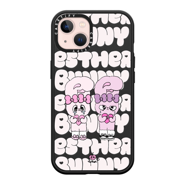 Esther Bunny x CASETiFY iPhone 13 ケース マットブラック インパクトケース MagSafe対応 Heartbreak makes me stronger