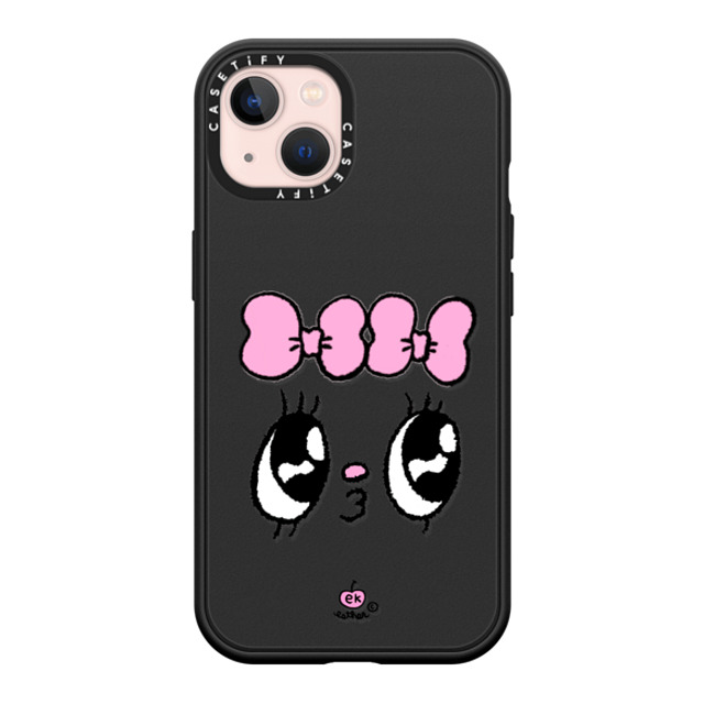 Esther Bunny x CASETiFY iPhone 13 ケース マットブラック インパクトケース MagSafe対応 Kisses for who?