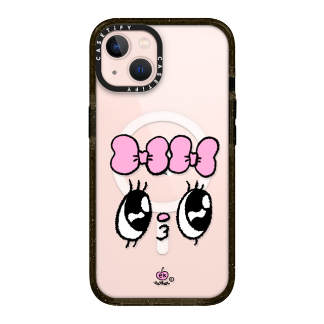 Esther Bunny x CASETiFY iPhone 13 ケース ブラック インパクトケース MagSafe対応 Kisses for who?