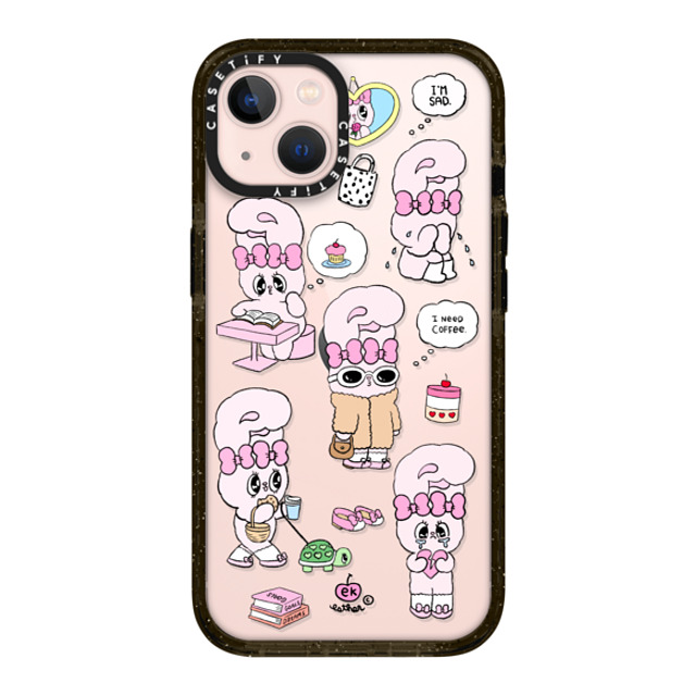 Esther Bunny x CASETiFY iPhone 13 ケース ブラック インパクトケース I need coffee