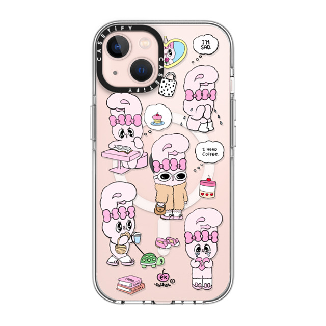 Esther Bunny x CASETiFY iPhone 13 ケース クリア クリア ケース MagSafe対応 I need coffee