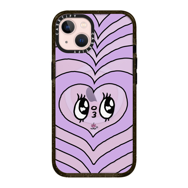 Esther Bunny x CASETiFY iPhone 13 ケース ブラック インパクトケース MagSafe対応 Heart beam face