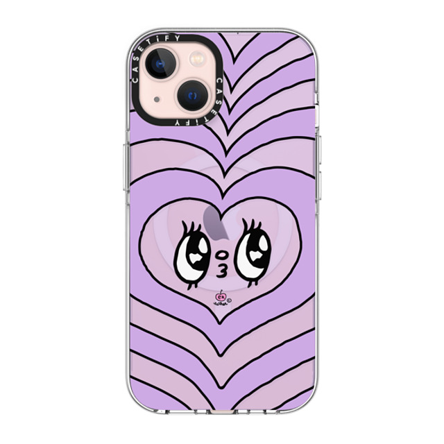 Esther Bunny x CASETiFY iPhone 13 ケース クリア クリア ケース MagSafe対応 Heart beam face