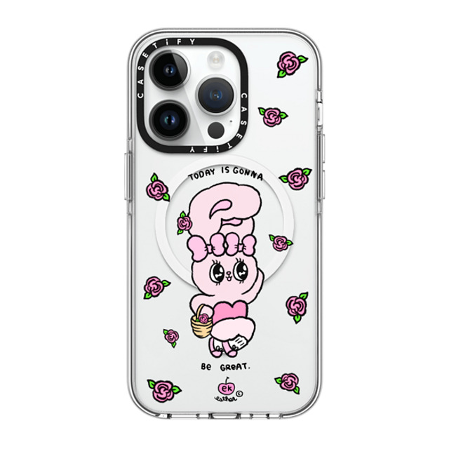 Esther Bunny x CASETiFY iPhone 14 Pro ケース クリア クリア ケース MagSafe対応 Today is Gonna be Great