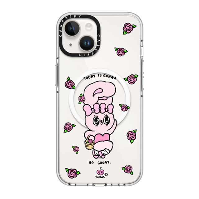 Esther Bunny x CASETiFY iPhone 14 ケース クリア クリア ケース MagSafe対応 Today is Gonna be Great