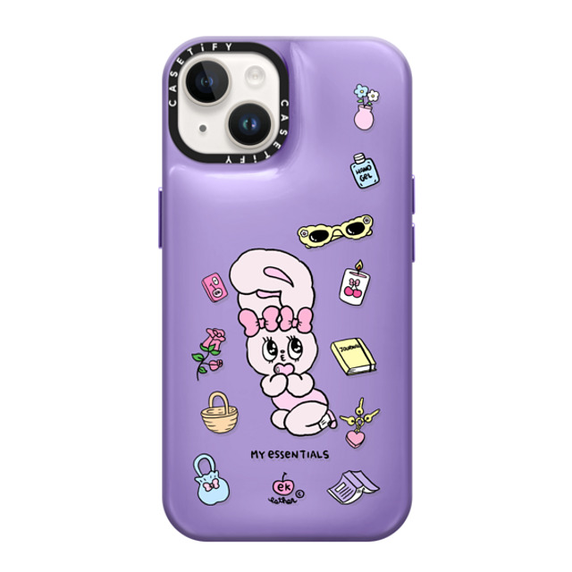 Esther Bunny x CASETiFY iPhone 14 ケース バイオレット パープル ピローケース My Essentials