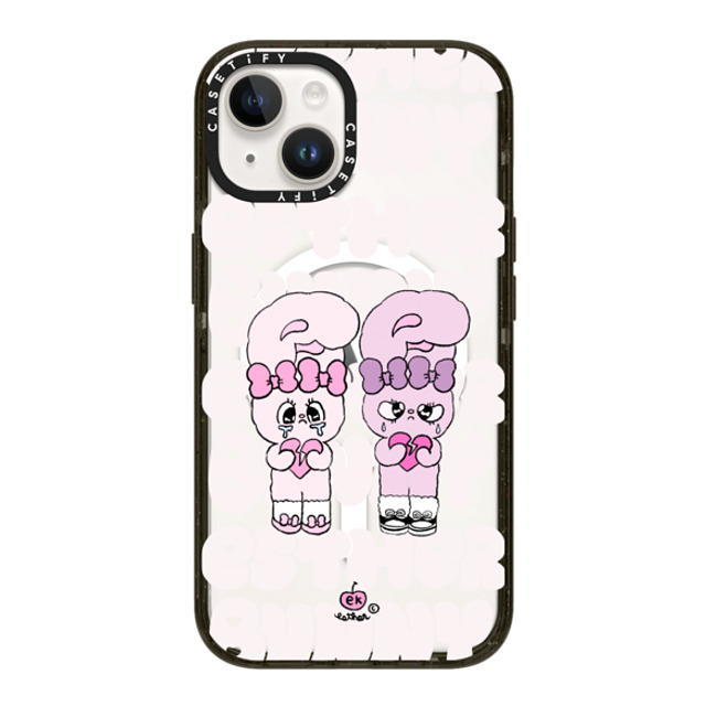 Esther Bunny x CASETiFY iPhone 14 ケース ブラック インパクトケース MagSafe対応 Heartbreak makes me stronger