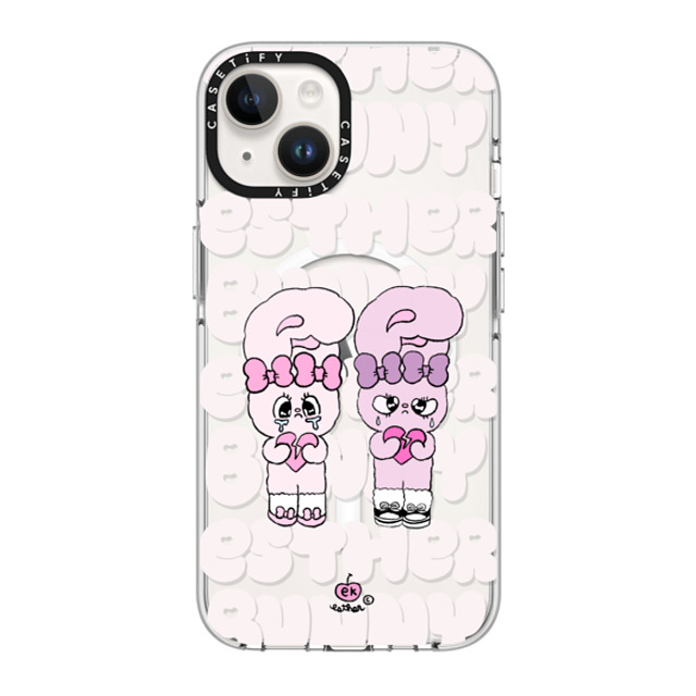 Esther Bunny x CASETiFY iPhone 14 ケース クリア クリア ケース MagSafe対応 Heartbreak makes me stronger