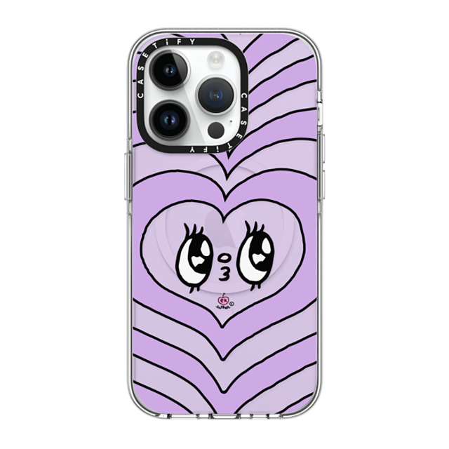 Esther Bunny x CASETiFY iPhone 14 Pro ケース クリア クリア ケース MagSafe対応 Heart beam face