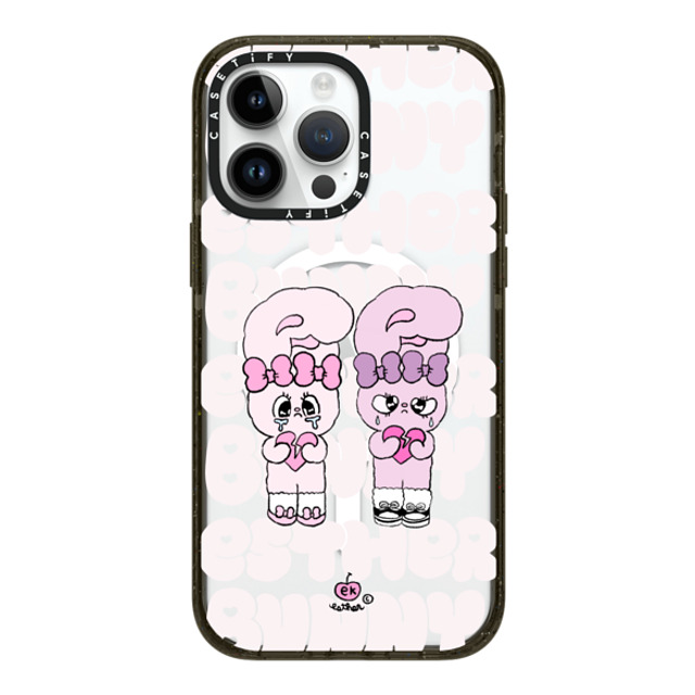 Esther Bunny x CASETiFY iPhone 14 Pro Max ケース ブラック インパクトケース MagSafe対応 Heartbreak makes me stronger