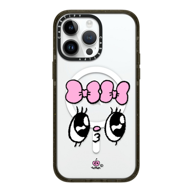 Esther Bunny x CASETiFY iPhone 14 Pro Max ケース ブラック インパクトケース MagSafe対応 Kisses for who?